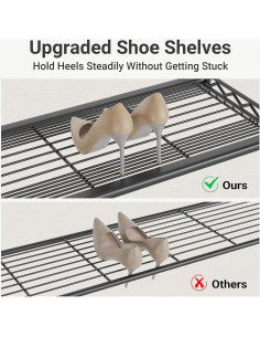 Perchero de Ropa VIPEK S2 Negro con Estantes para Zapatos 2