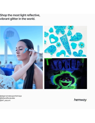 Glitter Fino Hemway 130g Azul Océano para Manualidades y Cosméticos