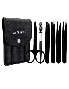 Juego de Pinzas para Cejas GEMERRY 6 Piezas Acero Inoxidable