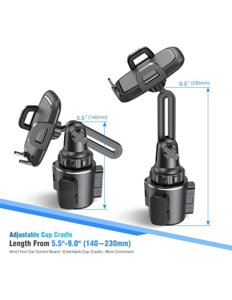 Soporte para Teléfono en Portavasos Miracase Ajustable 4-7"