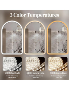 Espejo de Baño LED Arqueado TheiaMo 91.44x60.96cm Plateado 2