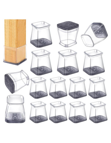 16 Protectores de Suelo para Patas de Sillas GEMOWN - Silicona y Fieltro