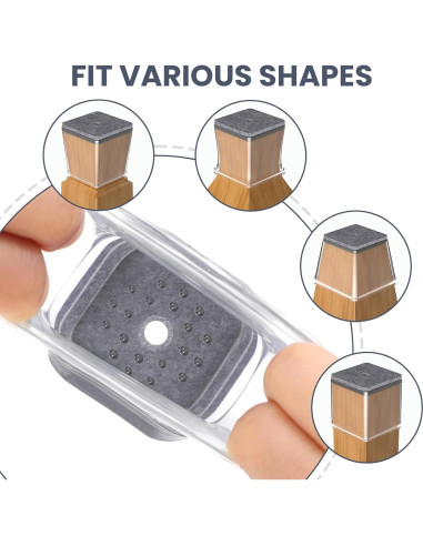 16 Protectores de Suelo para Patas de Sillas GEMOWN - Silicona y Fieltro