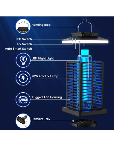 Zapper de Insectos KOOSA MK01 Recargable 5000mAh para Exterior
