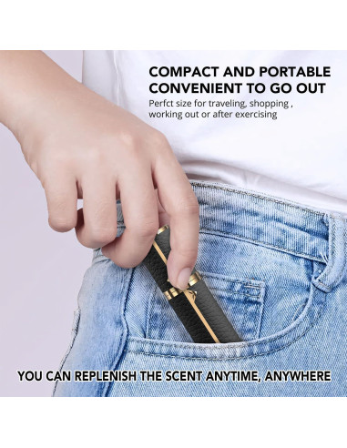 Atomizador de Perfume Recargable 8ml 3zorqinron Negro Cuero