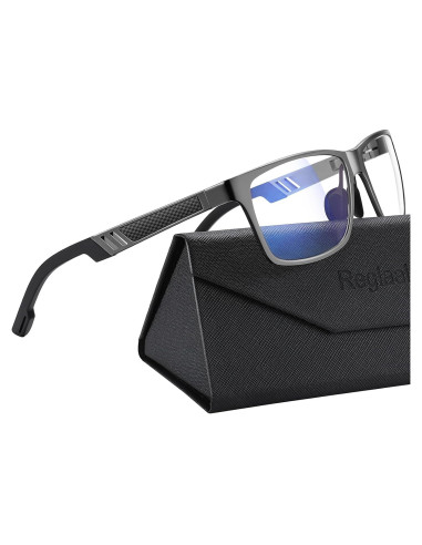 Gafas de luz azul metálicas unisex A01 gris 99% bloqueo