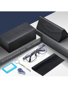 Gafas de luz azul metálicas unisex A01 gris 99% bloqueo 2