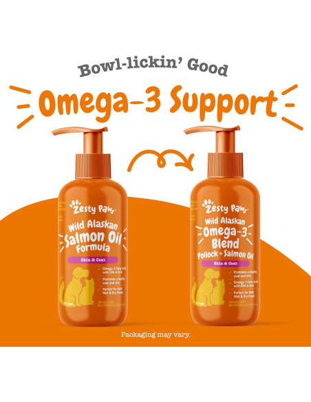 Aceite de Salmón Zesty Paws 240g para Perros y Gatos - Omega 3