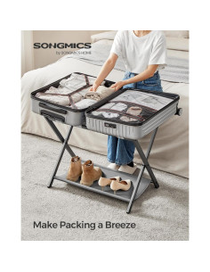 Soportes para Equipaje SONGMICS, Juego de 2, Plegables, Gris Pizarra 2