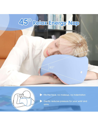 Almohada de Cuello Jiaao Espuma Viscoelástica Azul Rosa