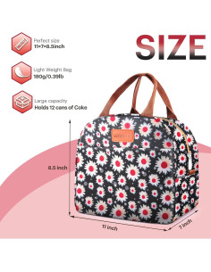Bolsa de Almuerzo Aislada EASYFUN 10.98L Flor Roja 2
