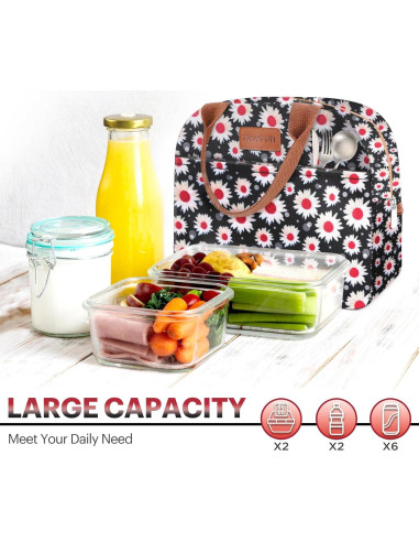 Bolsa de Almuerzo Aislada EASYFUN 10.98L Flor Roja