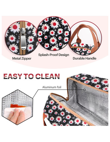 Bolsa de Almuerzo Aislada EASYFUN 10.98L Flor Roja