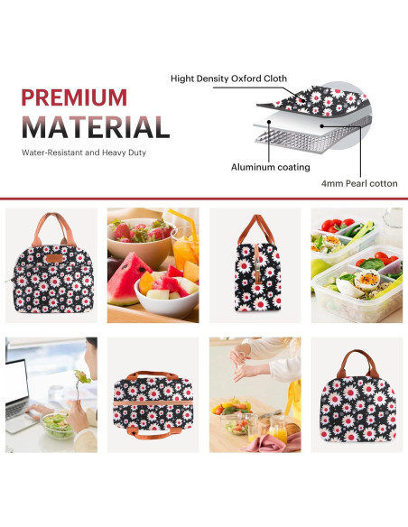 Bolsa de Almuerzo Aislada EASYFUN 10.98L Flor Roja