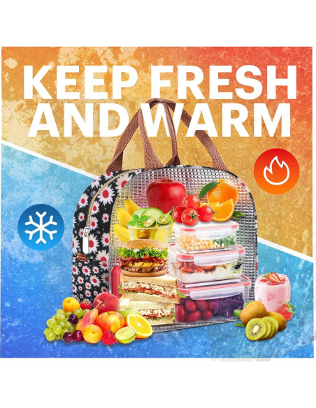 Bolsa de Almuerzo Aislada EASYFUN 10.98L Flor Roja