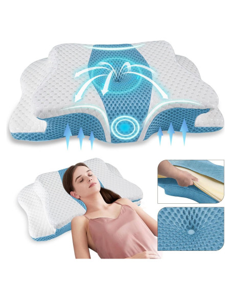 Almohada Cervical Ergonómica QIUBABYO Ajustable 1.5kg
