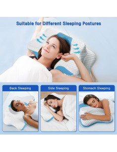 Almohada Cervical Ergonómica QIUBABYO Ajustable 1.5kg 2