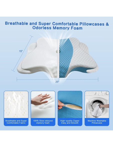 Almohada Cervical Ergonómica QIUBABYO Ajustable 1.5kg