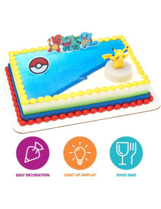 Topper de Pastel Pikachu Iluminado DecoSet - 3 Piezas 2