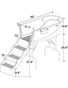 Bañera para Perros SHELANDY 113.5x55x42 cm Antideslizante 2