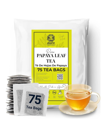 Té de Hoja de Papaya Akshit - 75 Bolsitas Naturales Sin Cafeína