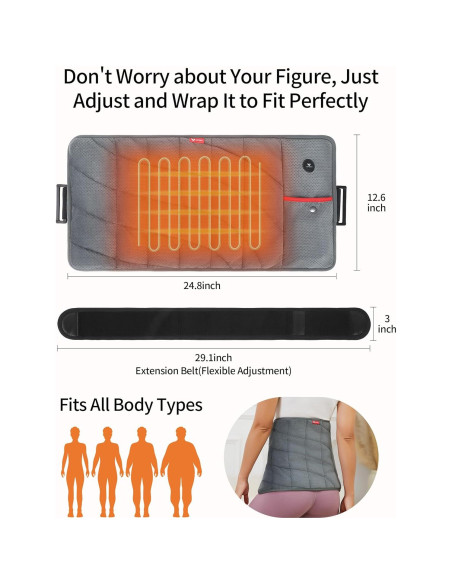Almohadilla Térmica Portátil VOFUOTI MAX 30x60cm Inalámbrica