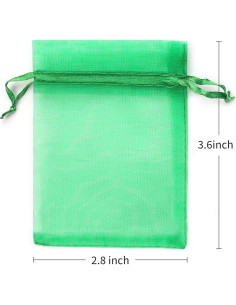 Bolsa de Organza Verde 100 Pcs 7x9cm Akstore para Joyería 2