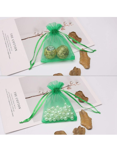 Bolsa de Organza Verde 100 Pcs 7x9cm Akstore para Joyería