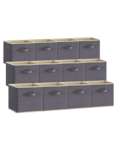 Cubos de Almacenamiento Plegables Lifewit 33 cm - 12 Piezas Gris