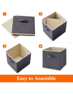 Cubos de Almacenamiento Plegables Lifewit 33 cm - 12 Piezas Gris 2