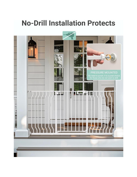 Puerta para Bebés GROWNSY Ajustable 145-157.5 cm Blanca