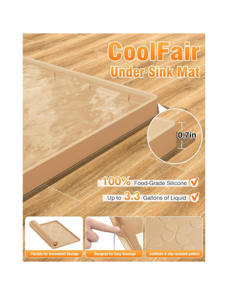 Alfombrilla Impermeable CoolFair 86.36x55.88 cm Beige