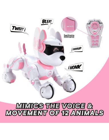 Perro Robot Rosa Top Race TR-P5T Interactivo para Niños