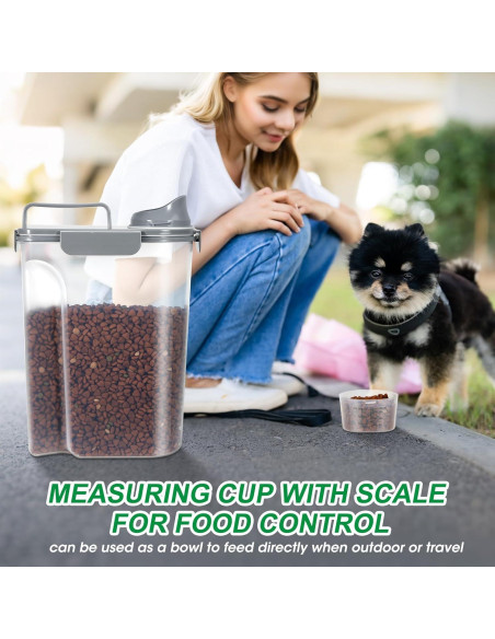 Contenedor de Alimentos para Mascotas TBMax 5L Hermético Gris