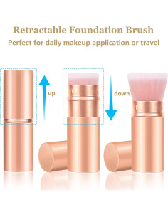 Brocha de Maquillaje Retráctil Falliny Kabuki Portátil 10.39cm 2