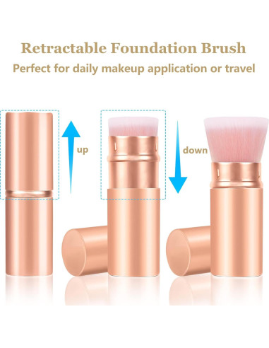 Brocha de Maquillaje Retráctil Falliny Kabuki Portátil 10.39cm