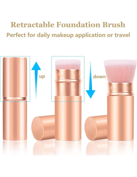 Brocha de Maquillaje Retráctil Falliny Kabuki Portátil 10.39cm