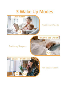 Reloj Despertador Vibrante Mesqool CR1008iR con Luz RGB 2