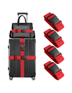Correas de Equipaje WVM 4 Piezas 1.83m Nylon Rojo