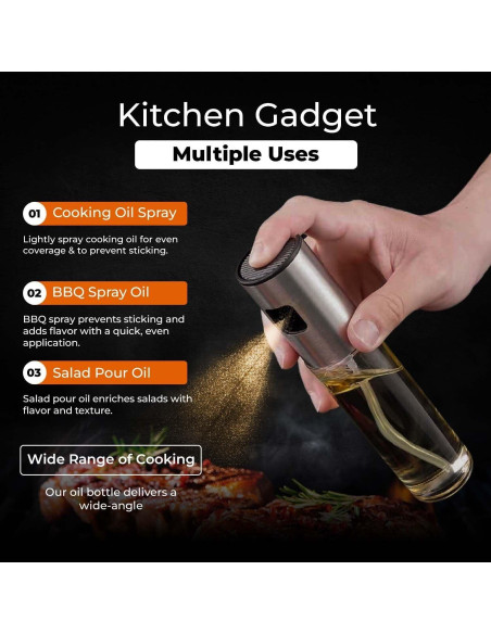 Pulverizador de Aceite VIGOR PATH 100ml Acero Inoxidable