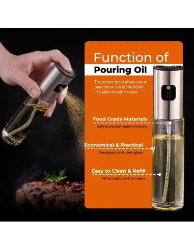 Pulverizador de Aceite VIGOR PATH 100ml Acero Inoxidable