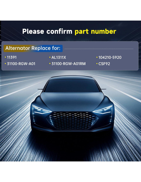 Alternador Alikali para Toyota Camry 2010-2011 2.5L 5.84kg