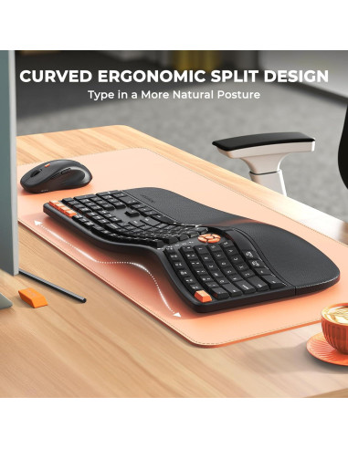 Teclado y Ratón Ergonómicos MEETION Director-C-3 Inalámbricos