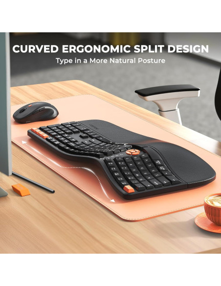 Teclado y Ratón Ergonómicos MEETION Director-C-3 Inalámbricos