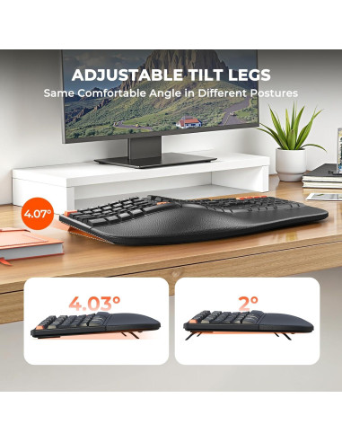 Teclado y Ratón Ergonómicos MEETION Director-C-3 Inalámbricos