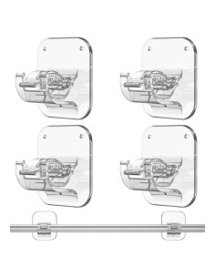 Set de 4 Soportes Adhesivos para Cortinas JHCJHC - Sin Perforación