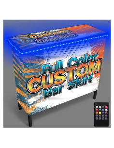 Mesa de Bar Portátil PartyLife con Luces LED y Faldas