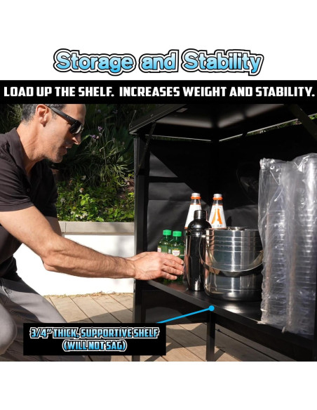 Mesa de Bar Portátil PartyLife con Luces LED y Faldas