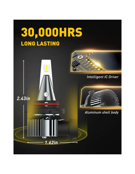 Bombillas Antiniebla LED AUXITO H10 6000LM 400% Brillo