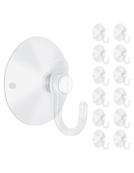 12 Ventosas Transparentes de Plástico LuluEasy 50mm para Pared